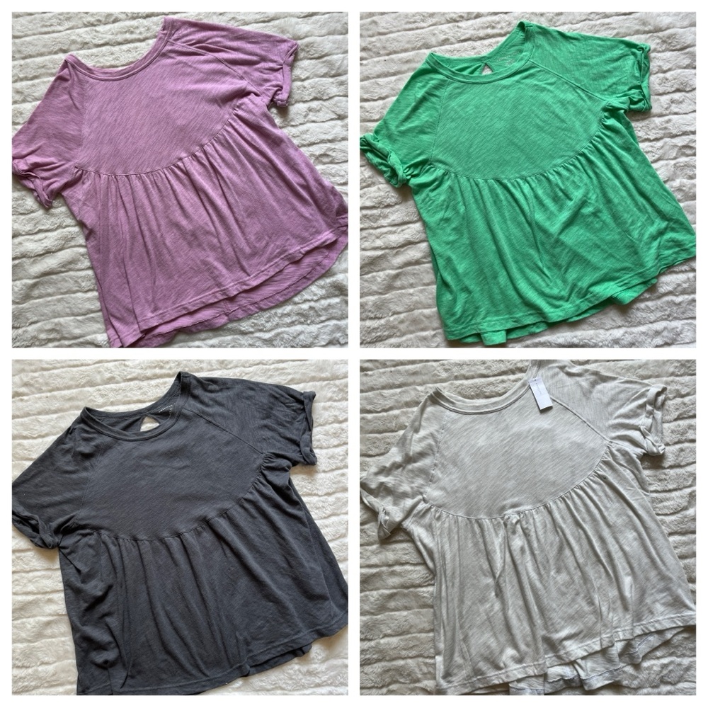 Bundle of American Eagle flowy oversized babydoll tee keyhole back